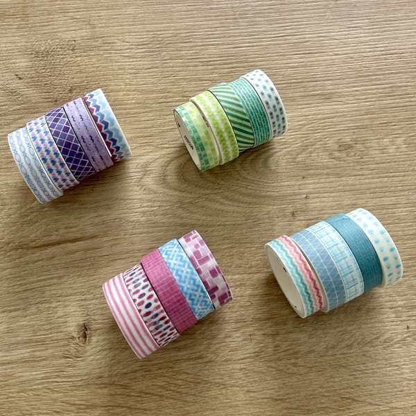 lot de 5 masking tapes washi Couleurs du monde vu ensemble