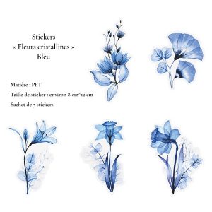 Stickers Fleurs cristallines - Bleu