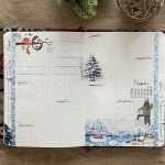 Page de bullet journal décorée avec masking tape washi Scènes de l’hiver, organisation hebdomadaire