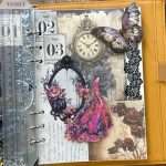 Composition florale gothique rouge et noire pour scrapbooking