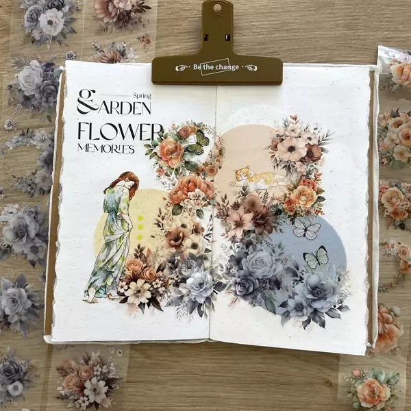 composition journal le secret des fleurs avec jeune fille et chat