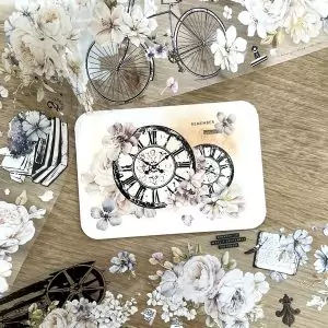 Carte DIY réalisée avec masking tape en PET transparent Vintage floral