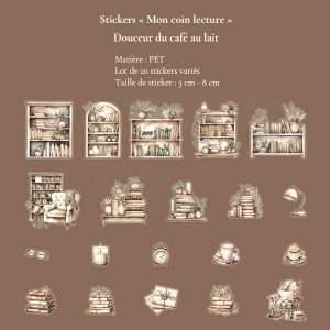 Stickers PET | Mon coin lecture - Douceur du café au lait