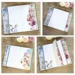 ensemble de 3 doubles-pages douces et florales pour daily journaling décorées avec masking tapes