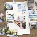 mise en page de daily journal sur le thème de vacances d'été au bord de la mer