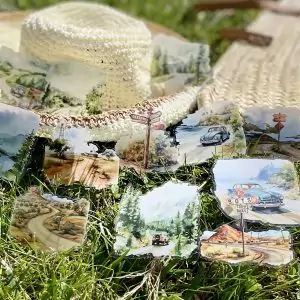 aperçu des stickers en PET "voyage en voiture"