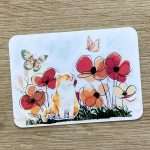 Exemple d’utilisation du masking tape chat PET sur carte DIY florale