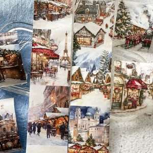 Masking tape washi Ambiance de Noël avec illustrations hivernales et scènes festives