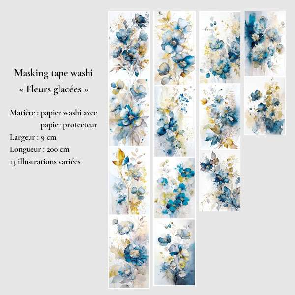 Masking Tape washi | Fleurs glacées – Image 7