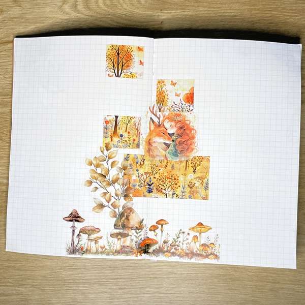 mise en page daily journal automnale dans un univers magique