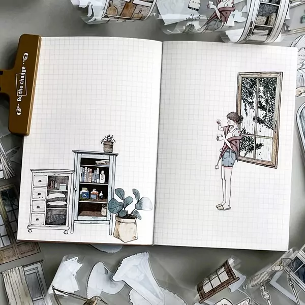 mise en page daily journal avec masking tapes my home