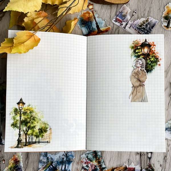 Stickers PET | Le réverbère au détour d'une rue – Image 4