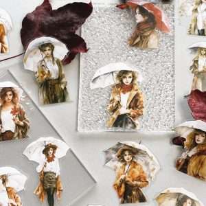 stickers PET promenade sous la pluie