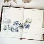 Weekly spread bullet journal hiver ambiance neige et jardin givré