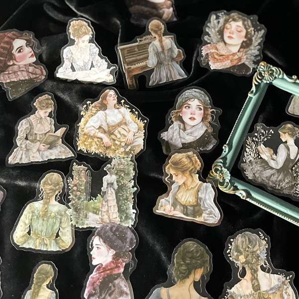 Masking tape PET prédécoupé hiver avec personnages sous la neige, ambiance poétique