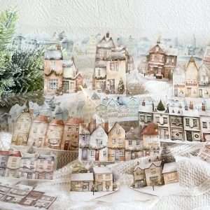 Stickers et masking tape PET Pays de neige – villages enneigés illustrés