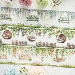 collection de masking tape pet balançoires dans le jardin vu ensemble