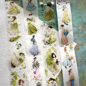 masking tape prédécoupé fleurs silhouettes femme bullet journal