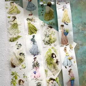 masking tape prédécoupé fleurs silhouettes femme bullet journal