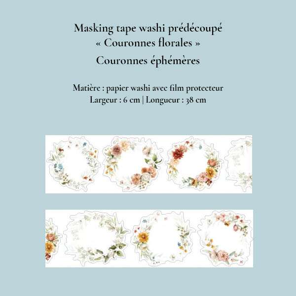 Masking Tape washi prédécoupé | Couronnes florales – Image 9