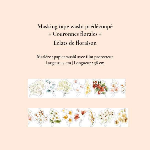 Masking Tape washi prédécoupé | Couronnes florales – Image 7