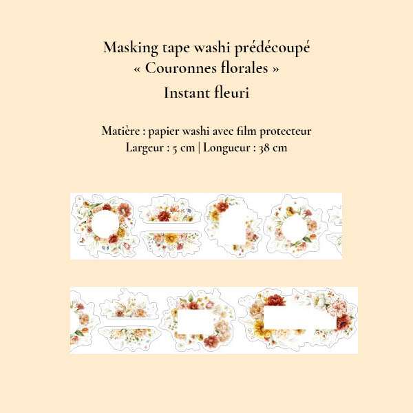 Masking Tape washi prédécoupé | Couronnes florales – Image 8