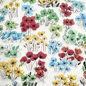 collection stickers fleurs minimalistes multicolore PET