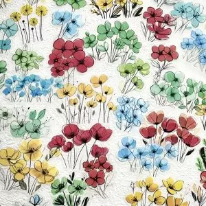 collection stickers fleurs minimalistes multicolore PET