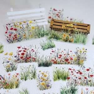 mise en situation stickers fleurs journal créatif