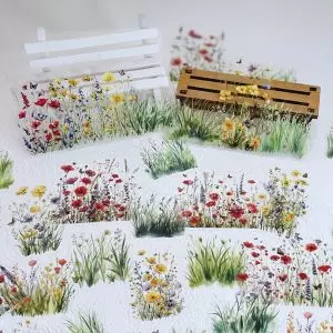 mise en situation stickers fleurs journal créatif