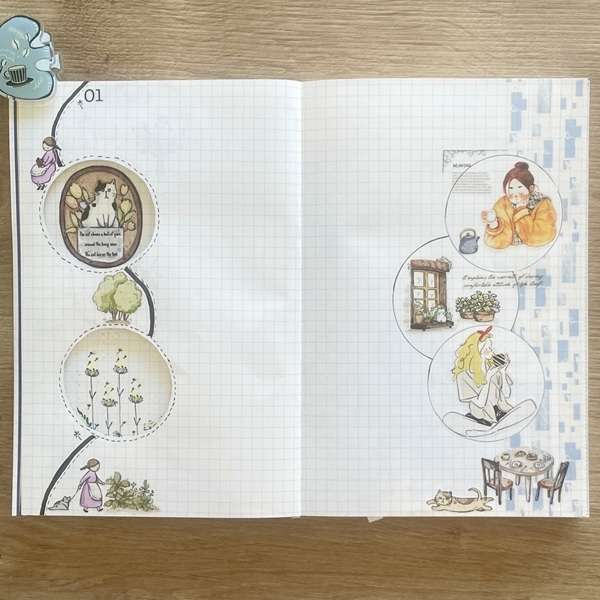 Idée journaling avec stickers PET Scènes pittoresques