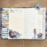 Masking tape PET Au bord de la mer utilisé dans une mise en page de bullet journal estival